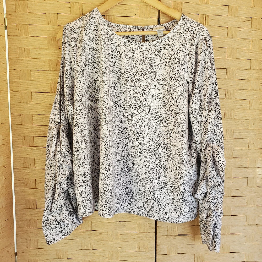 a new day Slit Sleeve Blouse Size XL Long Sleeve